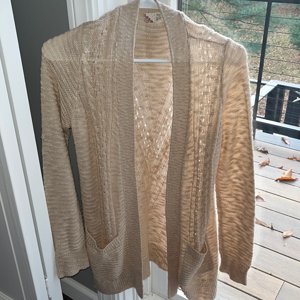 Beige cardigan by pink rose